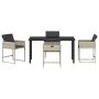 Conjunto de Comedor de Jardín 5 pcs Gris claro Poliratán