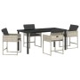 Conjunto de Comedor de Jardín 5 pcs Gris claro Poliratán