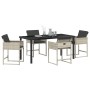 Conjunto de Comedor de Jardín 5 pcs Gris claro Poliratán