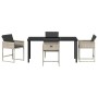 Conjunto de Comedor de Jardín 5 pcs Gris claro Poliratán