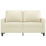 Sofá de 2 plazas de cuero sintético color crema 120 cm