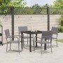 Conjunto de Comedor de Jardín 5 pcs Gris Poliratán