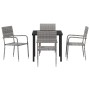 Conjunto de Comedor de Jardín 5 pcs Gris Poliratán