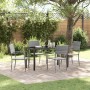 Conjunto de Comedor de Jardín 5 pcs Gris Poliratán