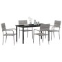 Conjunto de Comedor de Jardín 5 pcs Gris Poliratán