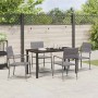 Conjunto de Comedor de Jardín 5 pcs Gris Poliratán