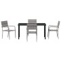 Conjunto de Comedor de Jardín 5 pcs Gris Poliratán