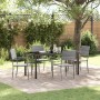 Conjunto de Comedor de Jardín 5 pcs Gris Poliratán
