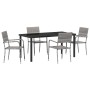 Conjunto de Comedor de Jardín 5 pcs Gris Poliratán