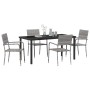 Conjunto de Comedor de Jardín 5 pcs Gris Poliratán