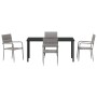 Conjunto de Comedor de Jardín 5 pcs Gris Poliratán