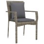Conjunto de Comedor de Jardín con cojín 7 pcs Gris Poliratán