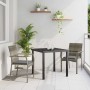 Conjunto de Comedor de Jardín con cojín 3 pcs Gris Poliratán