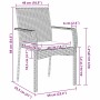 Conjunto de Comedor de Jardín con cojín 5 pcs Gris Poliratán