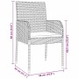 Conjunto de Comedor de Jardín con cojín 5 pcs Negro Poliratán