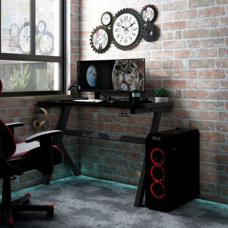 Gaming-Schreibtisch mit LED-Licht Y-Form schwarz 110x60x75 cm von vidaXL, Schreibtische - Ref: Foro24-325424, Preis: 121,19 €...
