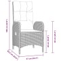 Conjunto de Comedor de Jardín con cojín 3 pcs Negro Poliratán