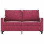 Sofá de 2 plazas de terciopelo rojo tinto 120 cm