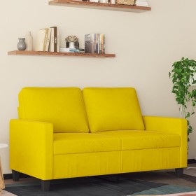 Sofá de 2 plazas terciopelo amarillo 120 cm Sofá de 2 plazas terciopelo amarillo 120 cm