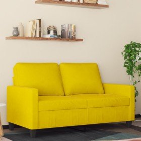 Sofá de 2 plazas terciopelo amarillo 120 cm Sofá de 2 plazas terciopelo amarillo 120 cm