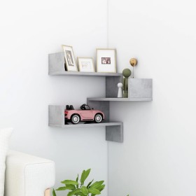 Corner wall shelf made of gray concrete plywood 40x40x50cm by vidaXL, Shelves and shelves - Ref: Foro24-807231, Price: 20,10 ...