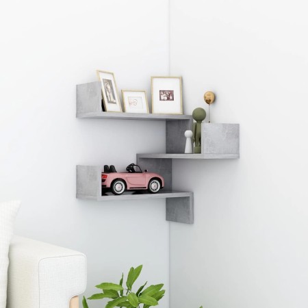 Corner wall shelf made of gray concrete plywood 40x40x50cm by vidaXL, Shelves and shelves - Ref: Foro24-807231, Price: 20,07 ...