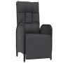 Conjunto de Comedor de Jardín con cojín 5 pcs Negro Poliratán