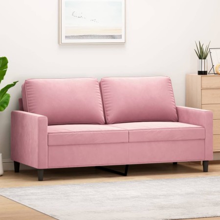 Sofá de 2 plazas terciopelo rosa 140 cm
