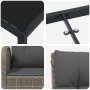 Conjunto de Comedor de Jardín con cojín 3 pcs Gris Poliratán