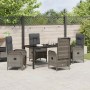 Conjunto de Comedor de Jardín con cojín 5 pcs Gris Poliratán