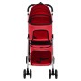 Zusammenklappbarer Doppel-Hundekinderwagen aus rotem Oxford-Stoff, 83 x 48 x 97 cm von vidaXL, Kinderwagen für Haustiere - Re...