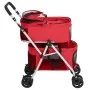 Folding double dog stroller red oxford fabric 83x48x97 cm by vidaXL, pet strollers - Ref: Foro24-172206, Price: 163,36 €, Dis...