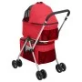 Folding double dog stroller red oxford fabric 83x48x97 cm by vidaXL, pet strollers - Ref: Foro24-172206, Price: 163,36 €, Dis...