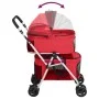 Folding double dog stroller red oxford fabric 83x48x97 cm by vidaXL, pet strollers - Ref: Foro24-172206, Price: 163,36 €, Dis...