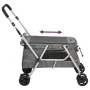 Folding dog stroller gray linen fabric 100x49x96 cm by vidaXL, pet strollers - Ref: Foro24-172203, Price: 114,62 €, Discount: %