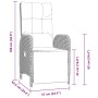 Conjunto de Comedor de Jardín con cojín 5 pcs Gris Poliratán