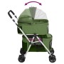 Doppelter klappbarer Hundewagen grün Oxford Stoff 83x48x97cm von vidaXL, Kinderwagen für Haustiere - Ref: Foro24-172207, Prei...