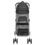 Folding double dog stroller, gray Oxford fabric, 83x48x97cm by vidaXL, pet strollers - Ref: Foro24-172205, Price: 153,88 €, D...