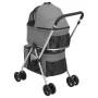 Folding double dog stroller, gray Oxford fabric, 83x48x97cm by vidaXL, pet strollers - Ref: Foro24-172205, Price: 153,88 €, D...