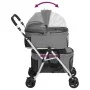 Folding double dog stroller, gray Oxford fabric, 83x48x97cm by vidaXL, pet strollers - Ref: Foro24-172205, Price: 153,88 €, D...