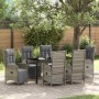 Conjunto de Comedor de Jardín con cojín 7 pcs Gris Poliratán