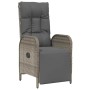 Conjunto de Comedor de Jardín con cojín 7 pcs Gris Poliratán