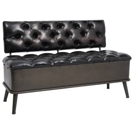 Banco de almacenaje con respaldo cuero sintético negro 110 cm von vidaXL, Bänke für Hallen und Lager - Ref: Foro24-339297, Pr...