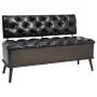 Banco de almacenaje con respaldo cuero sintético negro 110 cm by vidaXL, Benches for halls and storage - Ref: Foro24-339297, ...