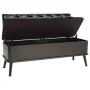 Banco de almacenaje con respaldo cuero sintético negro 110 cm by vidaXL, Benches for halls and storage - Ref: Foro24-339297, ...
