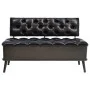 Banco de almacenaje con respaldo cuero sintético negro 110 cm by vidaXL, Benches for halls and storage - Ref: Foro24-339297, ...