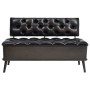 Banco de almacenaje con respaldo cuero sintético negro 110 cm von vidaXL, Bänke für Hallen und Lager - Ref: Foro24-339297, Pr...