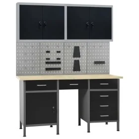 Workbench with four wall panels and two cabinets by vidaXL, Work tables - Ref: Foro24-3053434, Price: 682,82 €, Discount: %