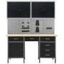 Werkbank mit vier Wandpaneelen und zwei Schränken von vidaXL, Arbeitstische - Ref: Foro24-3053434, Preis: 698,09 €, Rabatt: %