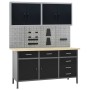 Werkbank mit vier Wandpaneelen und zwei Schränken von vidaXL, Arbeitstische - Ref: Foro24-3053435, Preis: 684,34 €, Rabatt: %